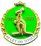 5608-odznak pin 3d klokan 40let korunka